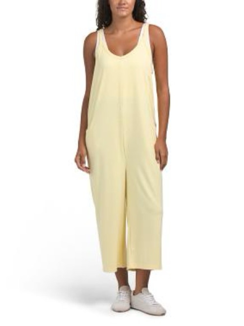 Sundry NWT {$118} Yellow jersey wide leg adjustable straps one piece jumpsuit